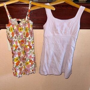 Art Class Little Girls Size 6 Bundle of Colorful Floral Romper & Lavender Dress
